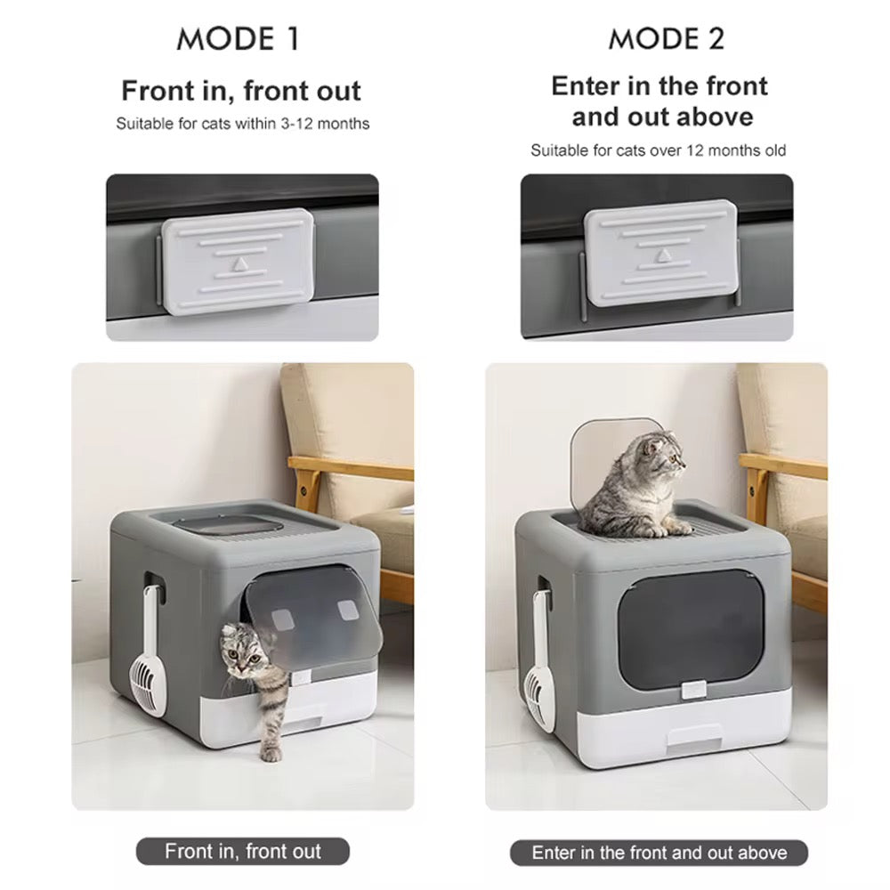 Cat Litter Box with Scoop and Tray