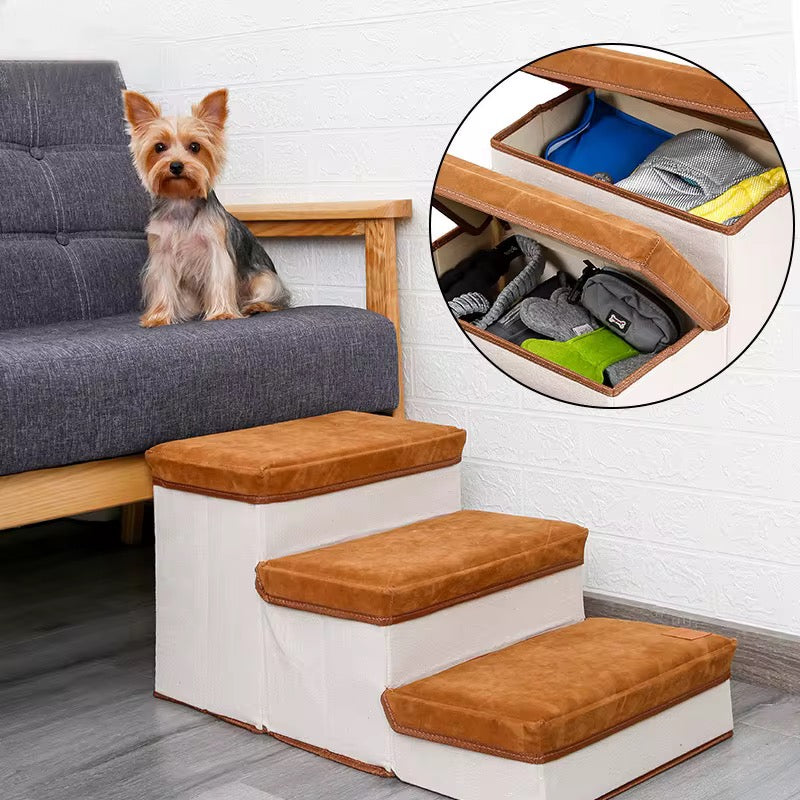 Foldable Dog Stairs with Storage Box