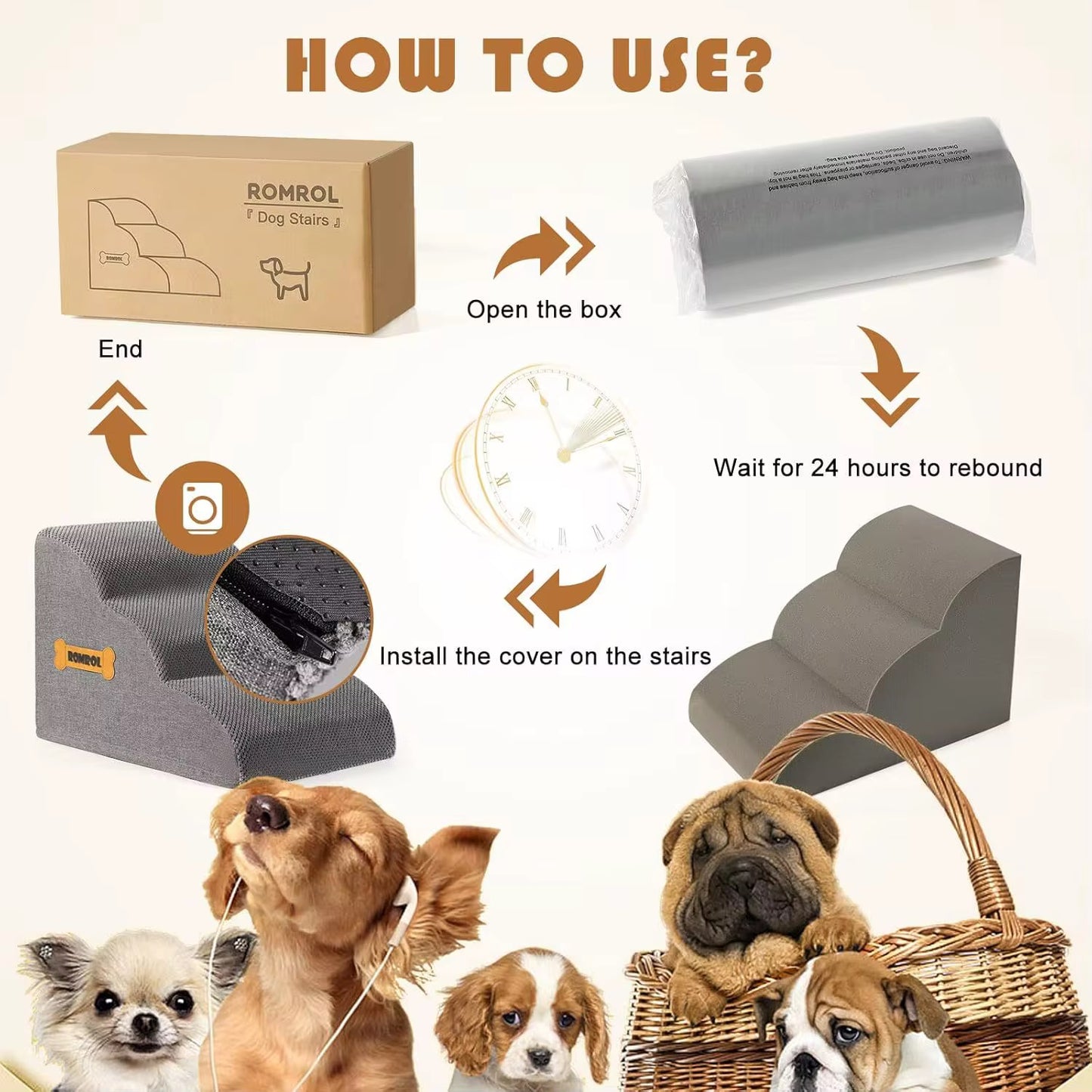 Pet Dog Stairs for High Beds and Sofas