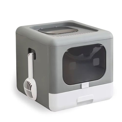Cat Litter Box with Scoop and Tray