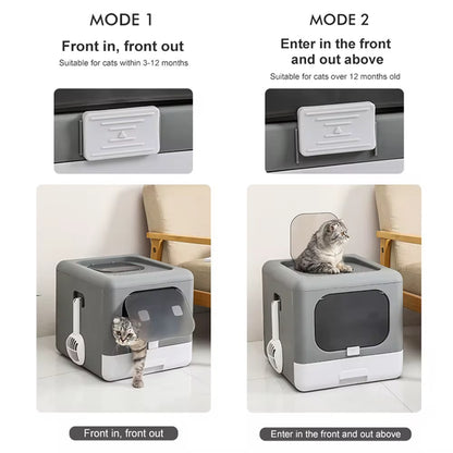 Cat Litter Box with Scoop and Tray