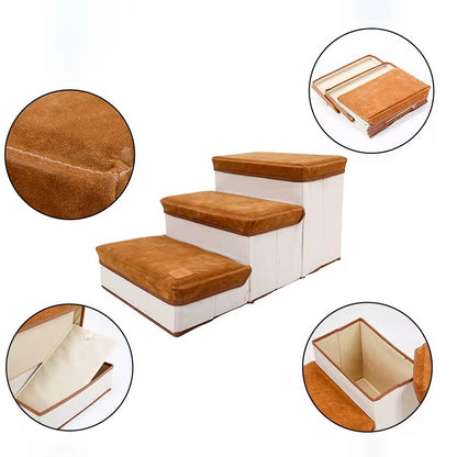 Foldable Dog Stairs with Storage Box
